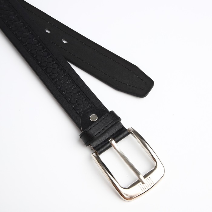 Ремень мужской, ширина 3,6 см, протектор, винт, пряжка металл, цвет чёрный Ремень мужской, ширина 3,6 см, протектор, винт, пряжка металл, цвет чёрный