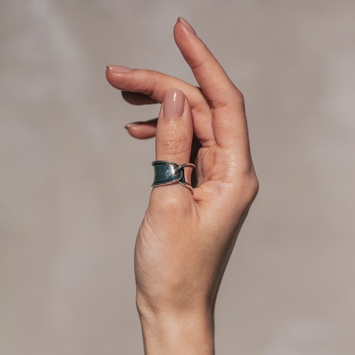 Кольцо «Драгоценность» пояс, цвет чернёное серебро, безразмерное