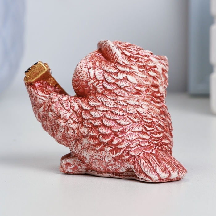 Фигура Фигура "Сова с гитарой" красно-коричневая, 5х5х5см