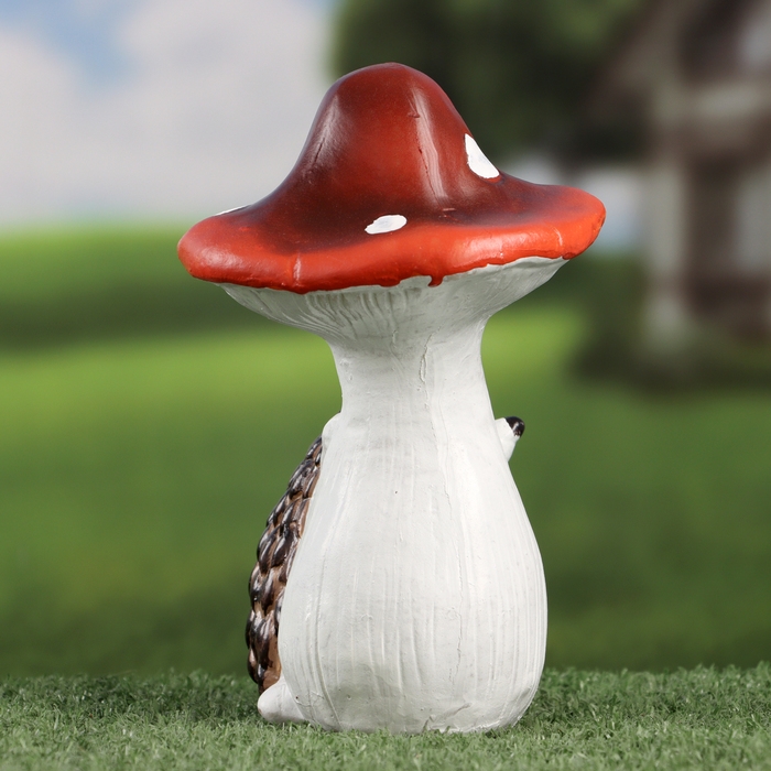 Садовая фигура "Ежик под мухомором" 8х11х19см