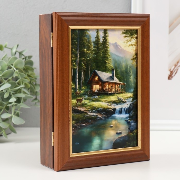 Ключница Ключница "Дом в лесу" 15х21 см орех