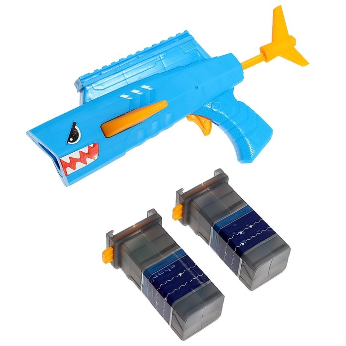 Дартс с пистолетом «Акула», 2 обоймы, 9 шаров Дартс с пистолетом «Акула», 2 обоймы, 9 шаров