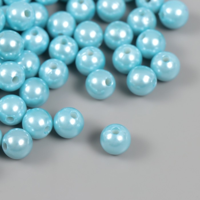 Набор бусин Набор бусин "Жемчуг" d 10 мм, 250 гр, серо-голубой