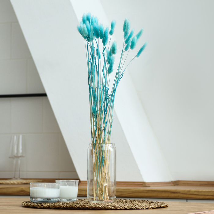 Сухоцветы «Лагурус», набор 30 шт., цвет голубой Сухоцветы «Лагурус», набор 30 шт., цвет голубой