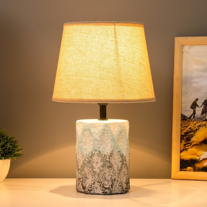 Настольная лампа Настольная лампа "Сан" E14 40Вт голубой-серый 20х20х33 см RISALUX