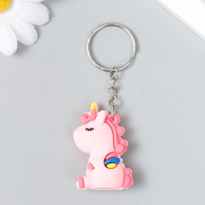 Брелок резина "Спящий единорог с крыльями" МИКС 5,6х3,4х2,1 см