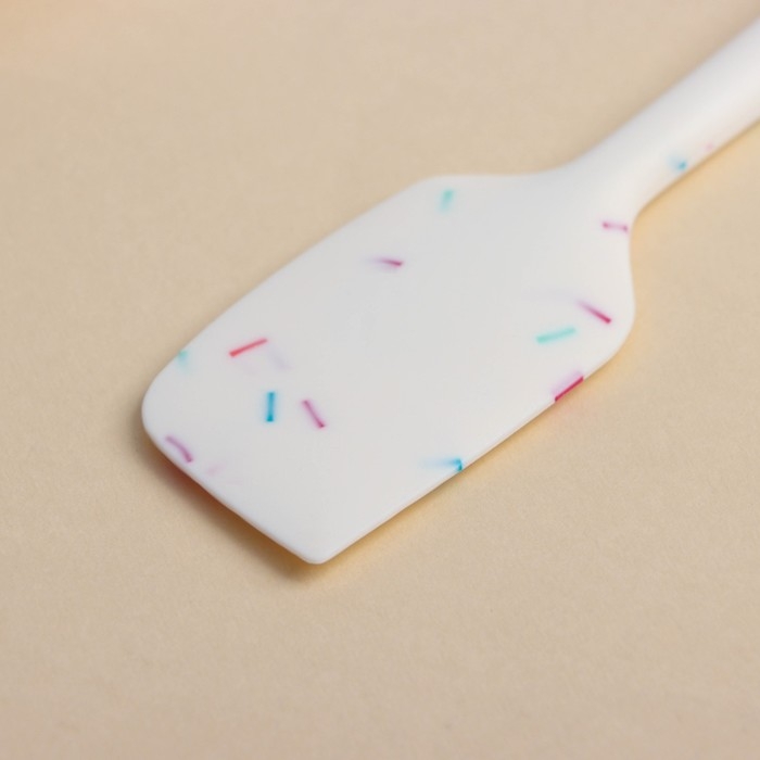 Лопатка Доляна «Конфетти», силикон, 20,5 см, цвет белый Лопатка Доляна «Конфетти», силикон, 20,5 см, цвет белый