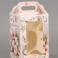 Пасхальная коробочка с окном и с ручкой "Пасха" 10 х 10 х 15 см