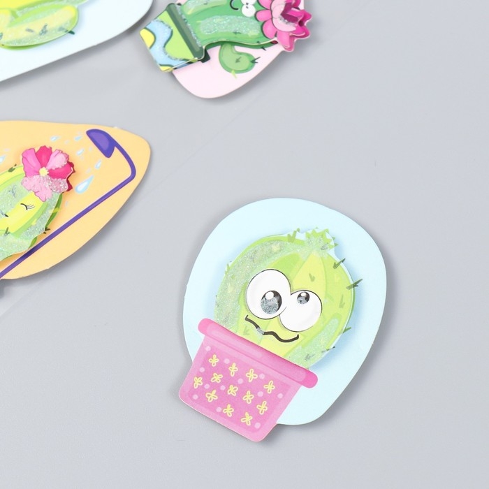 Наклейка картон 2 слоя Наклейка картон 2 слоя "Кактусы-глазастики" 17х12 см