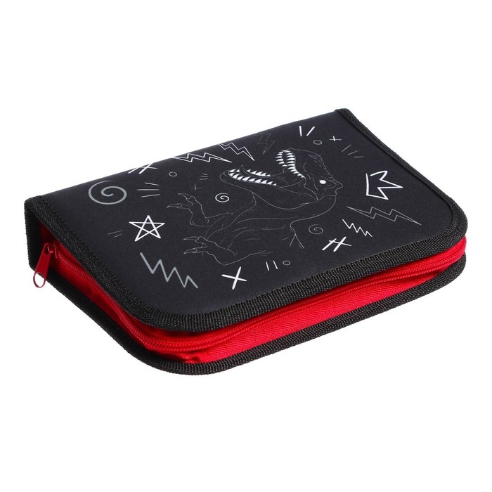 Пенал 3 секции, вкладка внутри, 140 х 210 х 40 мм, тканевый, Calligrata TOP Block Пенал 3 секции, вкладка внутри, 140 х 210 х 40 мм, тканевый, Calligrata TOP Block "Дино"