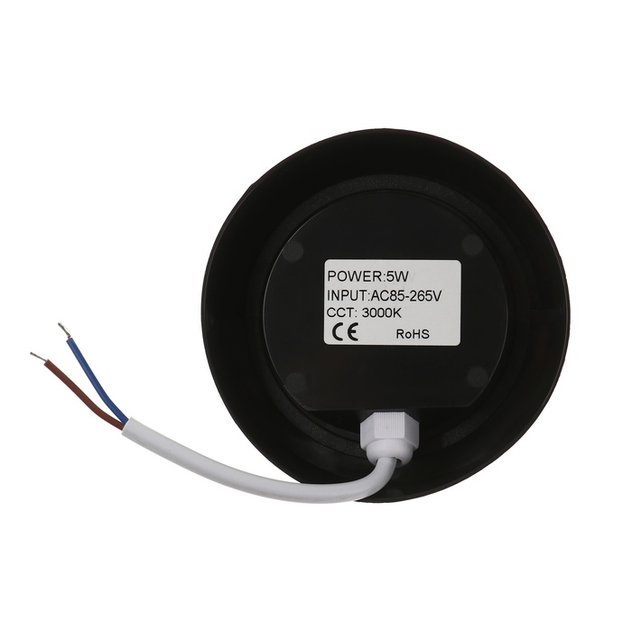 Светильник фасадный «Сити», FSD-050, 5 Вт, 3000К, круг IP65, 220 В, пластик, черный Светильник фасадный «Сити», FSD-050, 5 Вт, 3000К, круг IP65, 220 В, пластик, черный