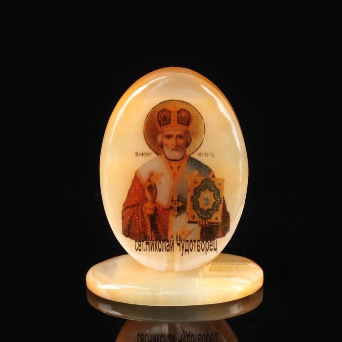 Икона овал на поставке  Икона овал на поставке "Николай Чудотворец"