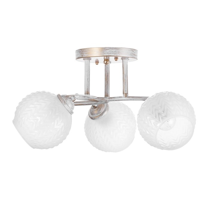 Люстра Люстра "Амелия" 3х60вт Е27 бело золотой 46х46х22см