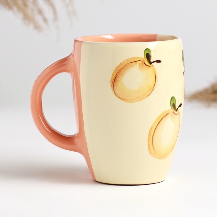 Кружка Кружка "Праздничная" 0,4л / 11,5х9,5см, персиковый поцелуй