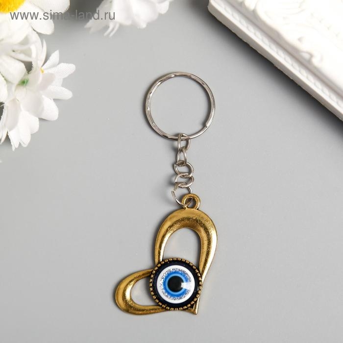 Брелок металл глазки  Брелок металл глазки "Изогнутое сердце" 3,8х3,2 см