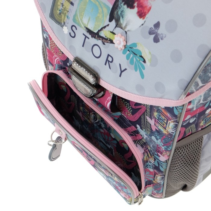 Ранец школьный на замке, 37 х 25 х 14 см, Erich Krause ErgoLine 15L, Bird Story 52588 Ранец школьный на замке, 37 х 25 х 14 см, Erich Krause ErgoLine 15L, Bird Story 52588