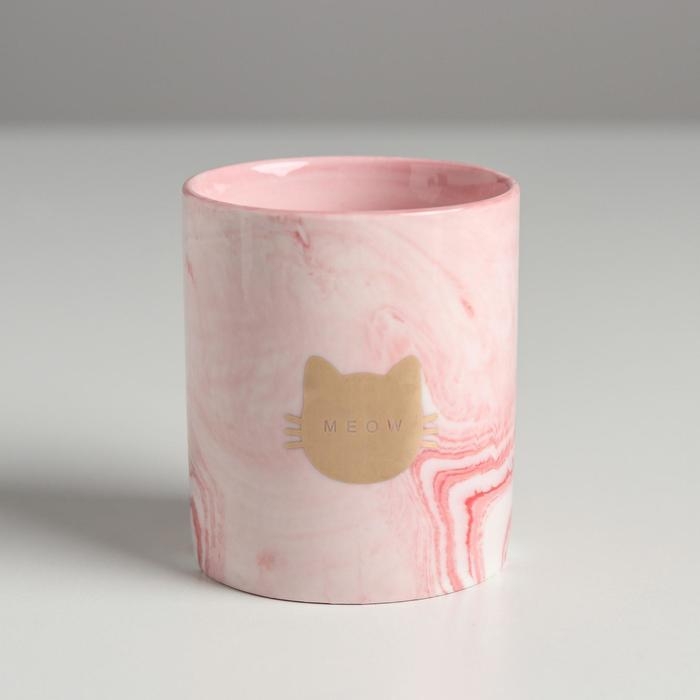 Горшок для цветов с тиснением, «Мяу», 8 х 9.5 см Горшок для цветов с тиснением, «Мяу», 8 х 9.5 см