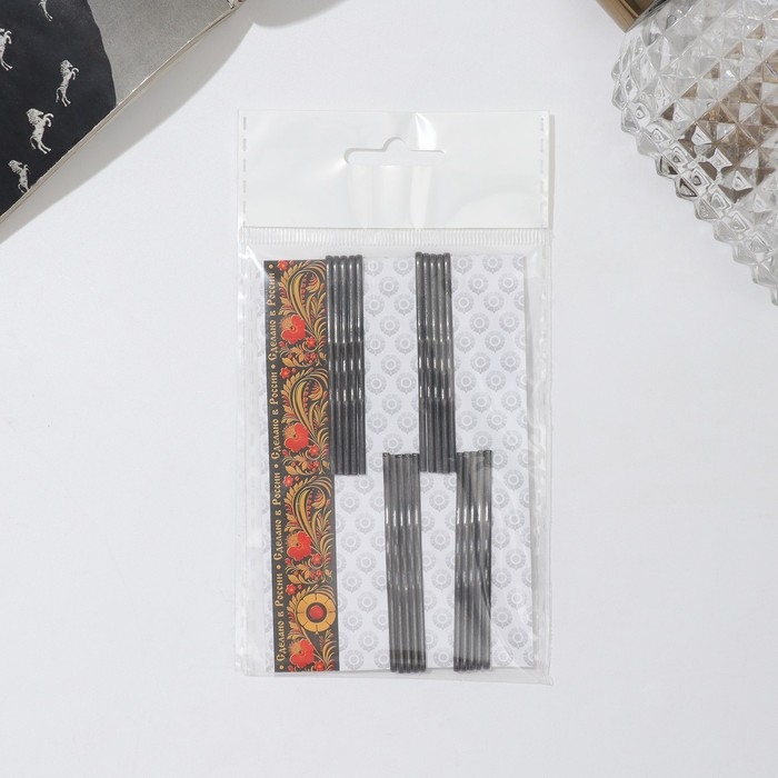 Зажим для волос Зажим для волос "Волна" 5,6 см, чёрный (набор 20 шт)