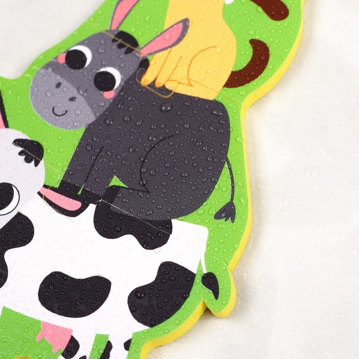 Мягкий пазл для малышей «Пирамидка: Животные фермы», 5 деталей, Крошка Я Мягкий пазл для малышей «Пирамидка: Животные фермы», 5 деталей, Крошка Я