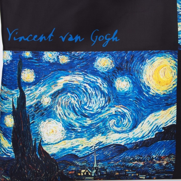 Сумка-шопер «Ван Гог», без молнии, без подкладки, цвет чёрный Сумка-шопер «Ван Гог», без молнии, без подкладки, цвет чёрный