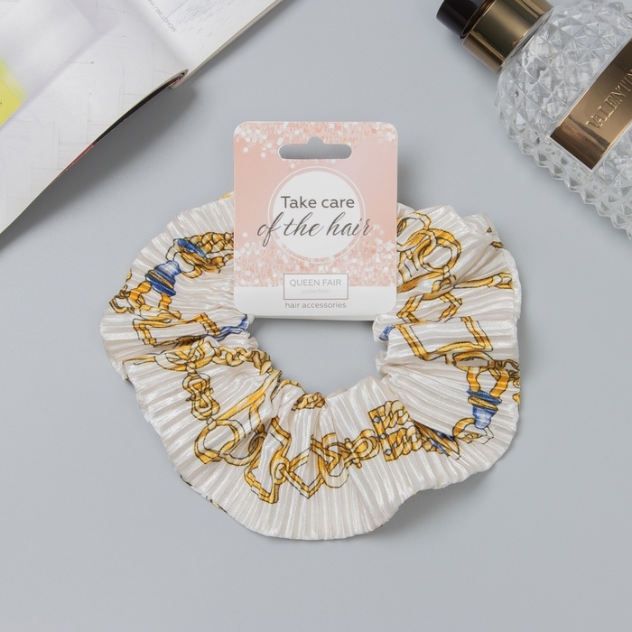 Резинка для волос  Резинка для волос "Орбита" жатка звенья, 12 см, белый