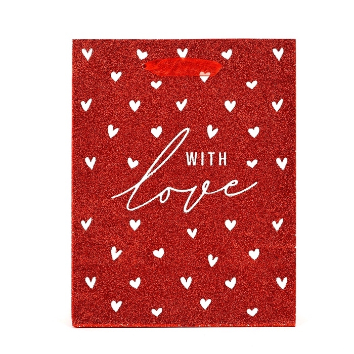 Пакет ламинированный вертикальный «С любовью», глиттер, MS 18 х 23 х 10 см Пакет ламинированный вертикальный «С любовью», глиттер, MS 18 х 23 х 10 см