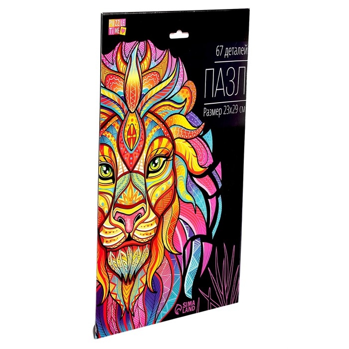 Фигурный пазл в рамке «Лев», на подложке, 67 деталей Фигурный пазл в рамке «Лев», на подложке, 67 деталей
