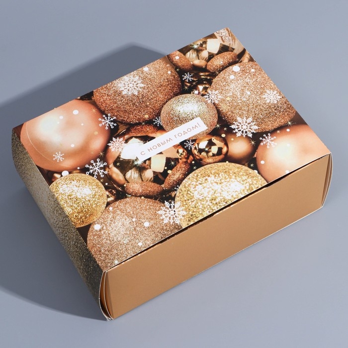 Подарочная коробка складная, новогодняя«Новогодние шары», 20 х 15 х 8 см, Новый год Подарочная коробка складная, новогодняя«Новогодние шары», 20 х 15 х 8 см, Новый год