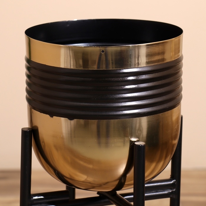 Кашпо на подставке  Кашпо на подставке "Твин" металл (набор 2 шт), диаметр 23 и 19 см