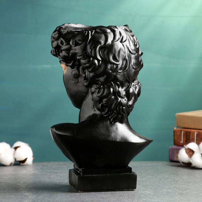 Ваза Ваза "Давид" черная с золотом, 2,1 л