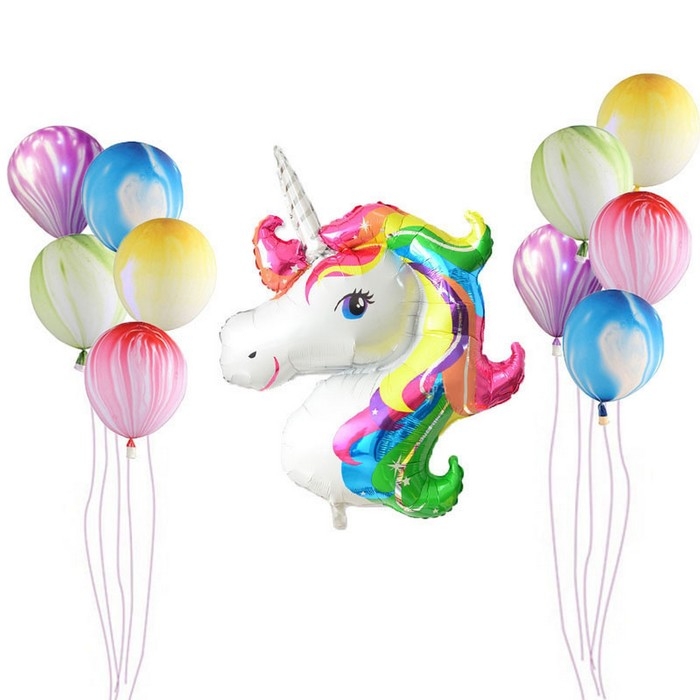 Шар фольгированный 47" &laquo;Единорог&raquo;, радуга