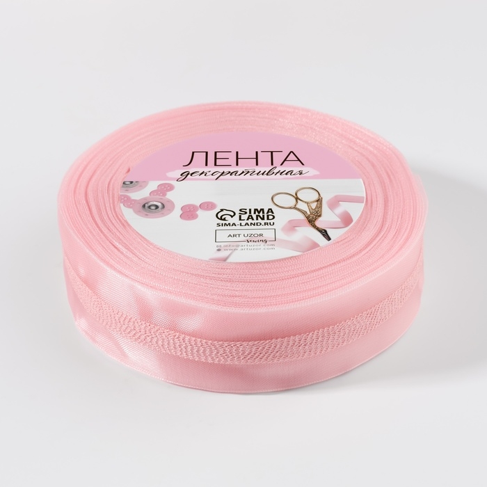 Лента декоративная, капроновая, 25 мм, 9 ± 0,5 м, цвет розовый №041 Лента декоративная, капроновая, 25 мм, 9 ± 0,5 м, цвет розовый №041