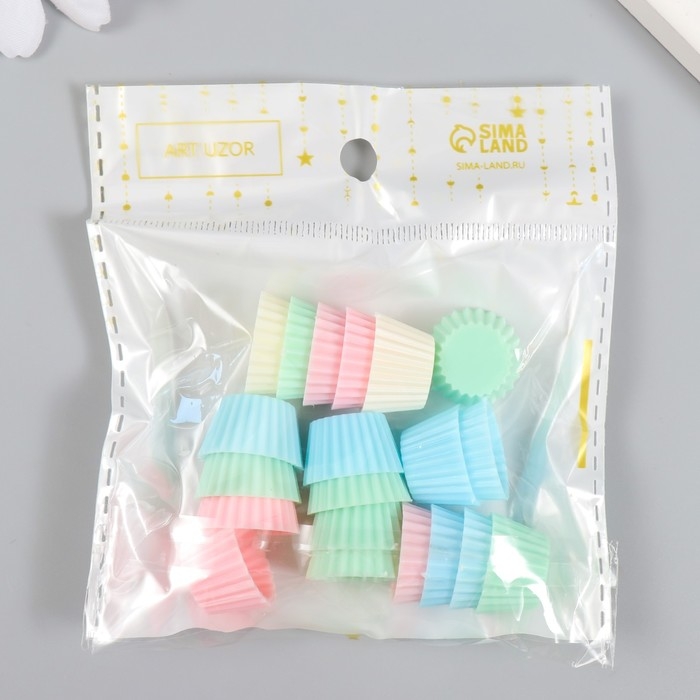 Декор для творчества PVC Декор для творчества PVC "Формочка для кекса" набор 20 шт 1,1х1,1х1,9 см