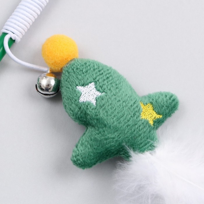 Дразнилка-удочка для кошек с бубенчиком  Дразнилка-удочка для кошек с бубенчиком "Ракета", 40 см