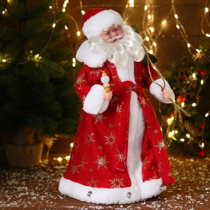 Дед Мороз  Дед Мороз "В красной шубке с подарками" двигается, 43 см
