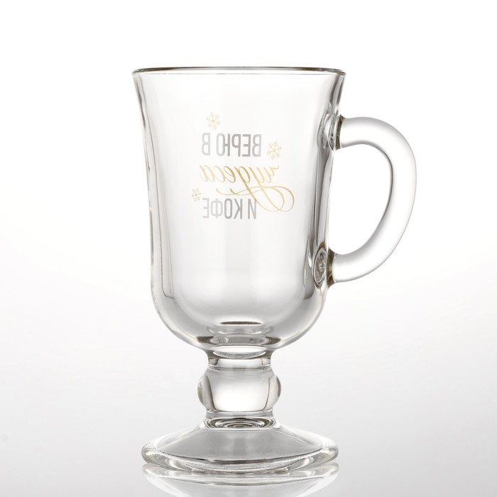 Бокал айриш новогодний «Верю в чудеса и кофе», на Новый год, 250 мл Бокал айриш новогодний «Верю в чудеса и кофе», на Новый год, 250 мл