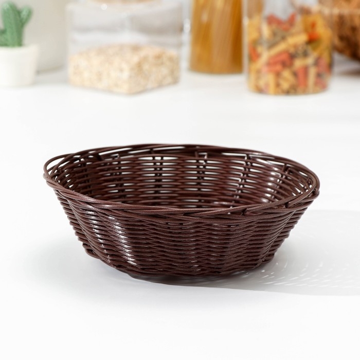 Корзинка для подачи Доляна «Шоко», 20×20×7 см, цвет коричневый Корзинка для подачи Доляна «Шоко», 20×20×7 см, цвет коричневый
