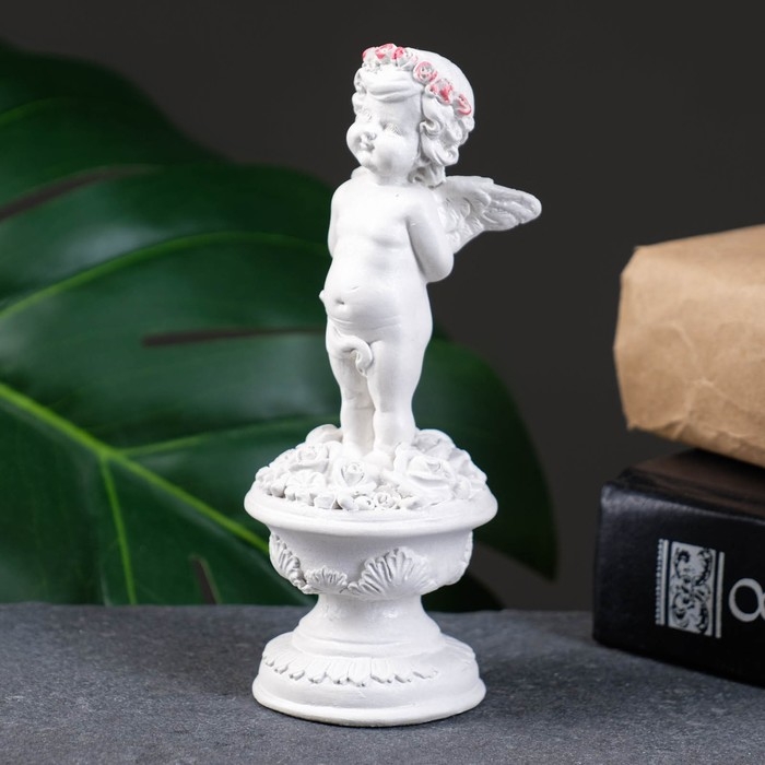 Фигура Фигура "Ангел на пъедестале" перламутр, 14х6х6см