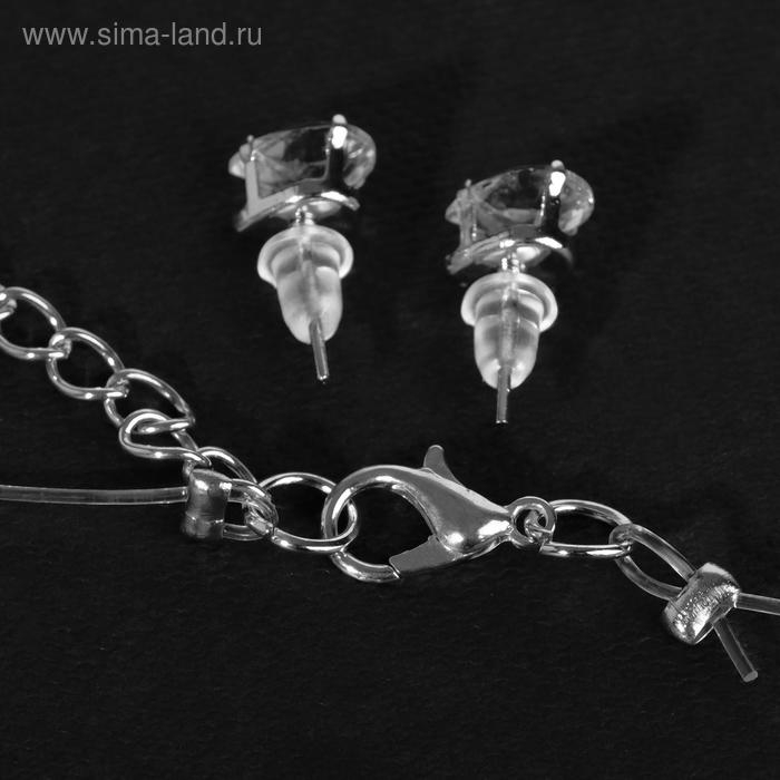Гарнитур 2 предмета: серьги, кулон «На леске» капелька, цвет белый в серебре, 35см Гарнитур 2 предмета: серьги, кулон «На леске» капелька, цвет белый в серебре, 35см