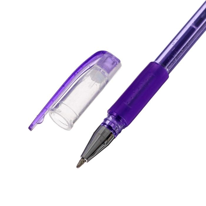 Набор гелевых ручек, 6 цветов, с блёстками, с резиновым держателем, в блистере Набор гелевых ручек, 6 цветов, с блёстками, с резиновым держателем, в блистере