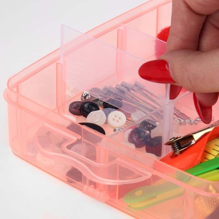 Швейный набор, 75 предметов, в трёхъярусном боксе, 16 × 15 × 12,5 см, цвет МИКС Швейный набор, 75 предметов, в трёхъярусном боксе, 16 × 15 × 12,5 см, цвет МИКС