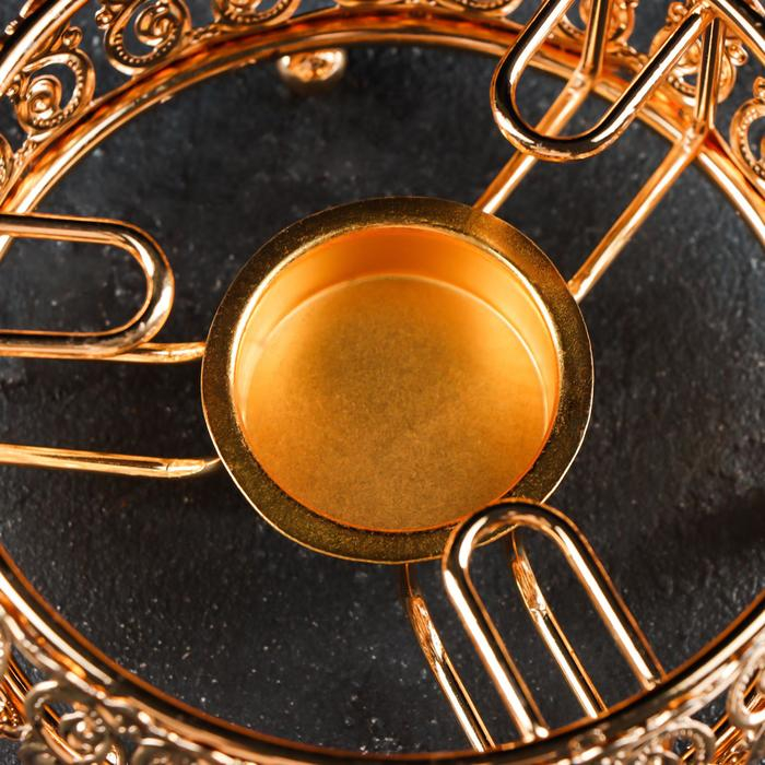 Подставка-подогрев для чайника, 13×13×6 см, цвет золотой Подставка-подогрев для чайника, 13×13×6 см, цвет золотой