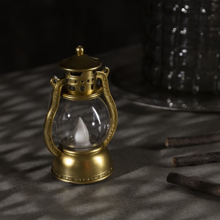 Светодиодная фигура «Золотистый фонарь» 8 × 12 × 6 см, пластик, батарейки AG13х3 (в комплекте), свечение тёплое белое Светодиодная фигура «Золотистый фонарь» 8 × 12 × 6 см, пластик, батарейки AG13х3 (в комплекте), свечение тёплое белое