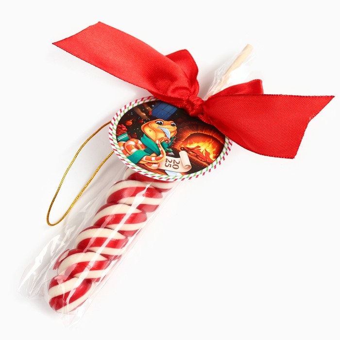 Новый год! Леденец, ёлочная игрушка в форме спирали &laquo;Змея 2025&raquo;, со вкусом клубники, 30 г