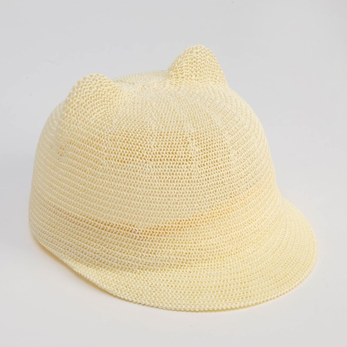 Кепка плетёная для девочки MINAKU цвет молочный, р-р 50-52 Кепка плетёная для девочки MINAKU цвет молочный, р-р 50-52