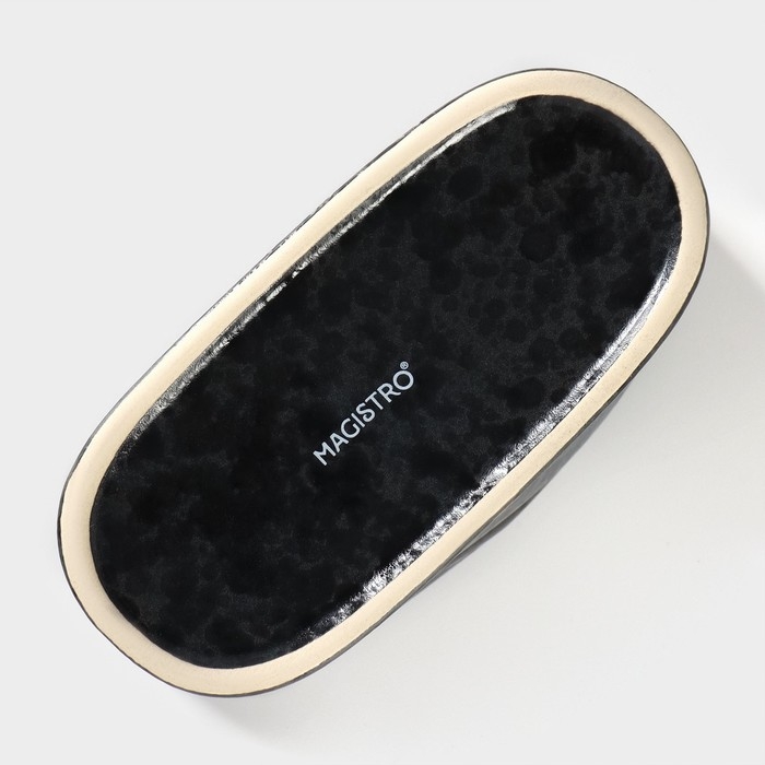 Салфетница фарфоровая Magistro «Ночной дождь», 12×5,7×8,2 см, цвет чёрный