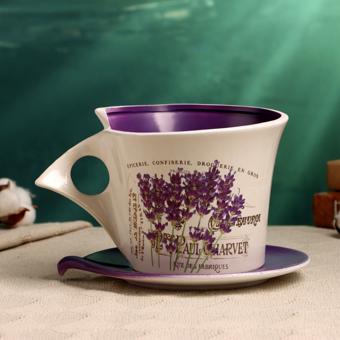 Горшок в форме чашки Горшок в форме чашки "Вильда" лаванда, 16х12х11см