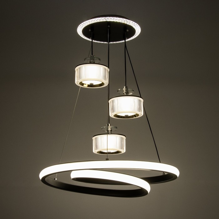 Светильник с ПДУ Светильник с ПДУ "Римини" LED 96Вт 3000-6000К черный 50х50х14-114 см