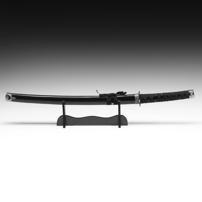 Сувенирное оружие «Катана на подставке», чёрные ножны, 100 см, микс