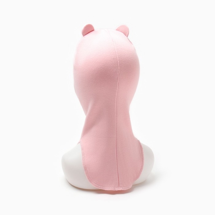 Шапка-шлем для девочки, цвет пудра, размер 42-46 Шапка-шлем для девочки, цвет пудра, размер 42-46